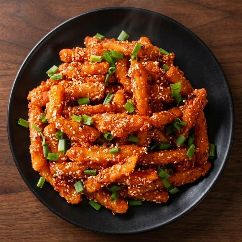 Sweet chilli fries starter at Indian Curry House-Banff, Alberta